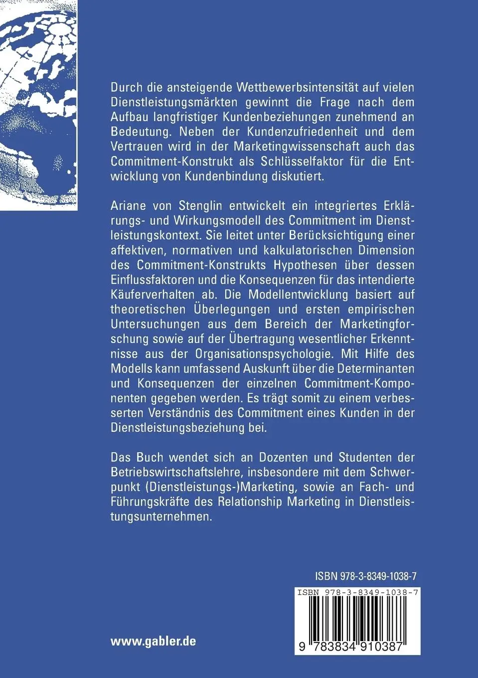 Rückseite: 9783834910387 | Commitment in der Dienstleistungsbeziehung | Ariane Stenglin | Buch