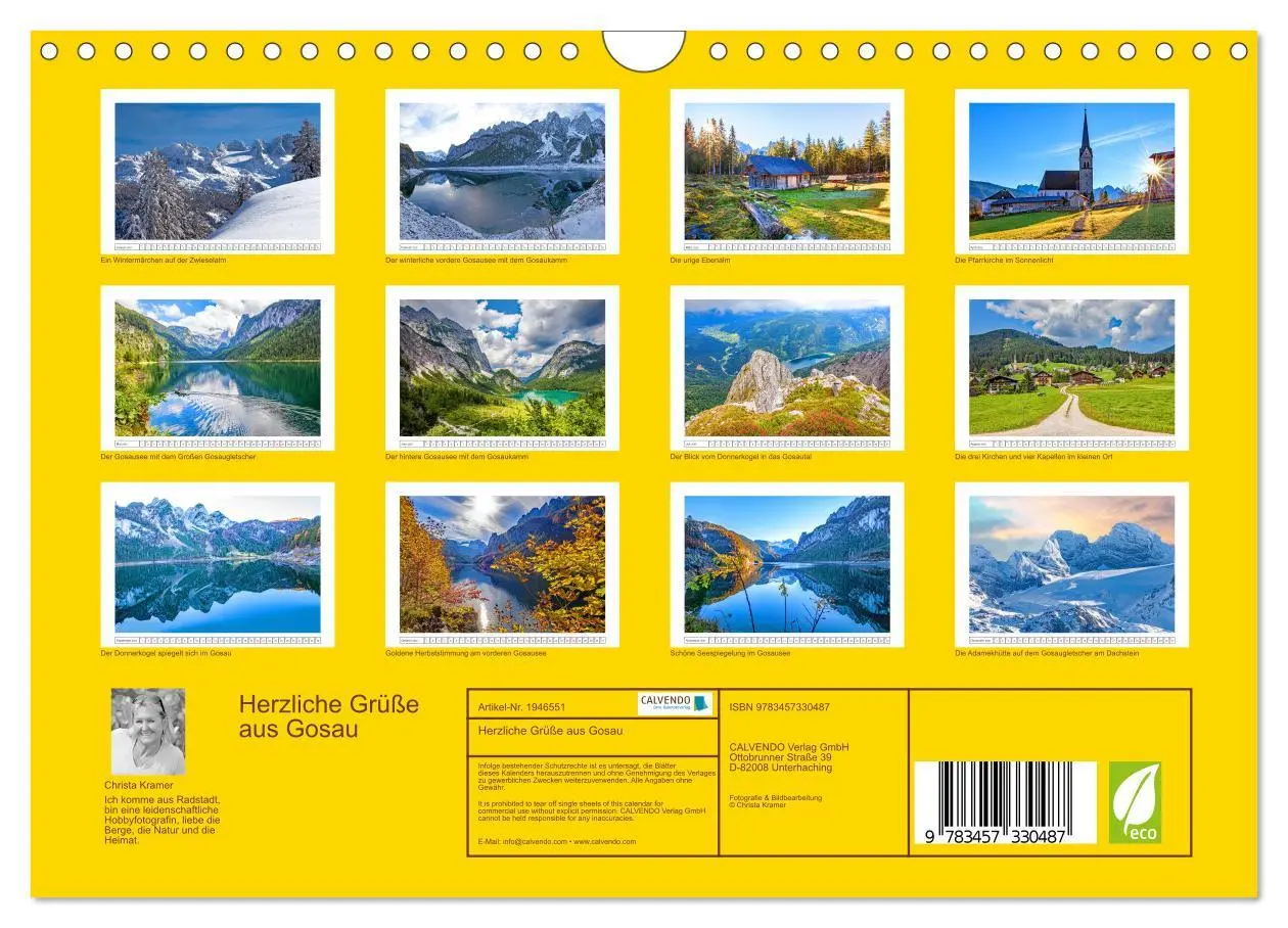 Bild: 9783457330487 | Herzliche Grüße aus Gosau (Wandkalender 2026 DIN A4 quer), CALVENDO...