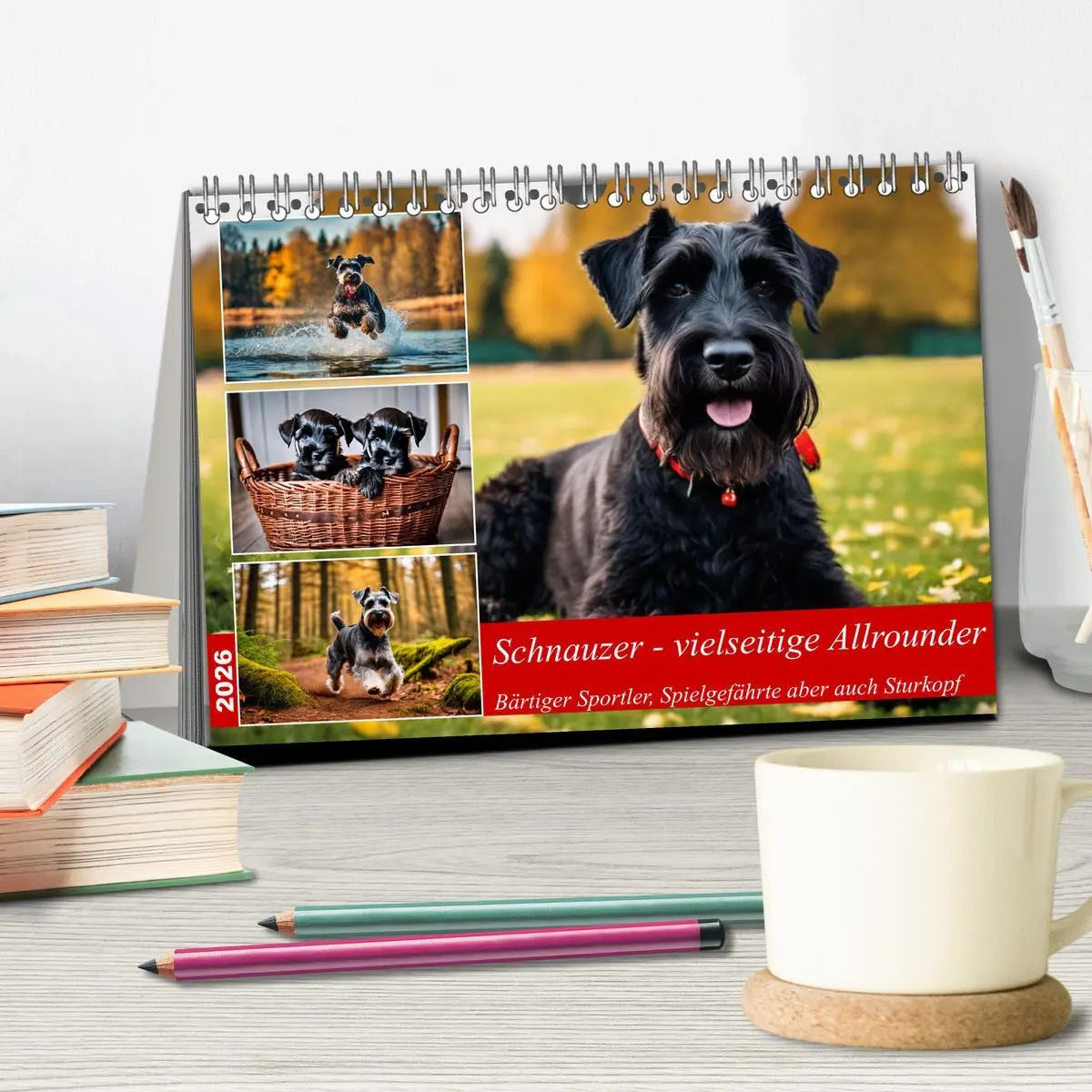 Bild: 9783457400487 | Schnauzer - vielseitige Allrounder (Tischkalender 2026 DIN A5...