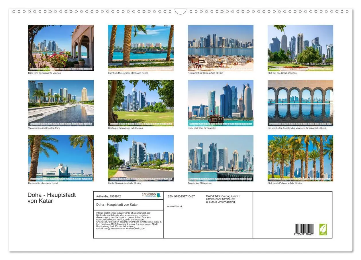 Bild: 9783457710487 | Doha - Hauptstadt von Katar (Wandkalender 2026 DIN A2 quer),...
