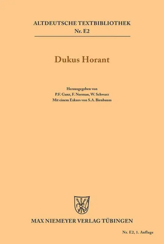 Cover: 9783484200487 | Dukus Horant | Peter Ganz (u. a.) | Taschenbuch | XIII | Deutsch