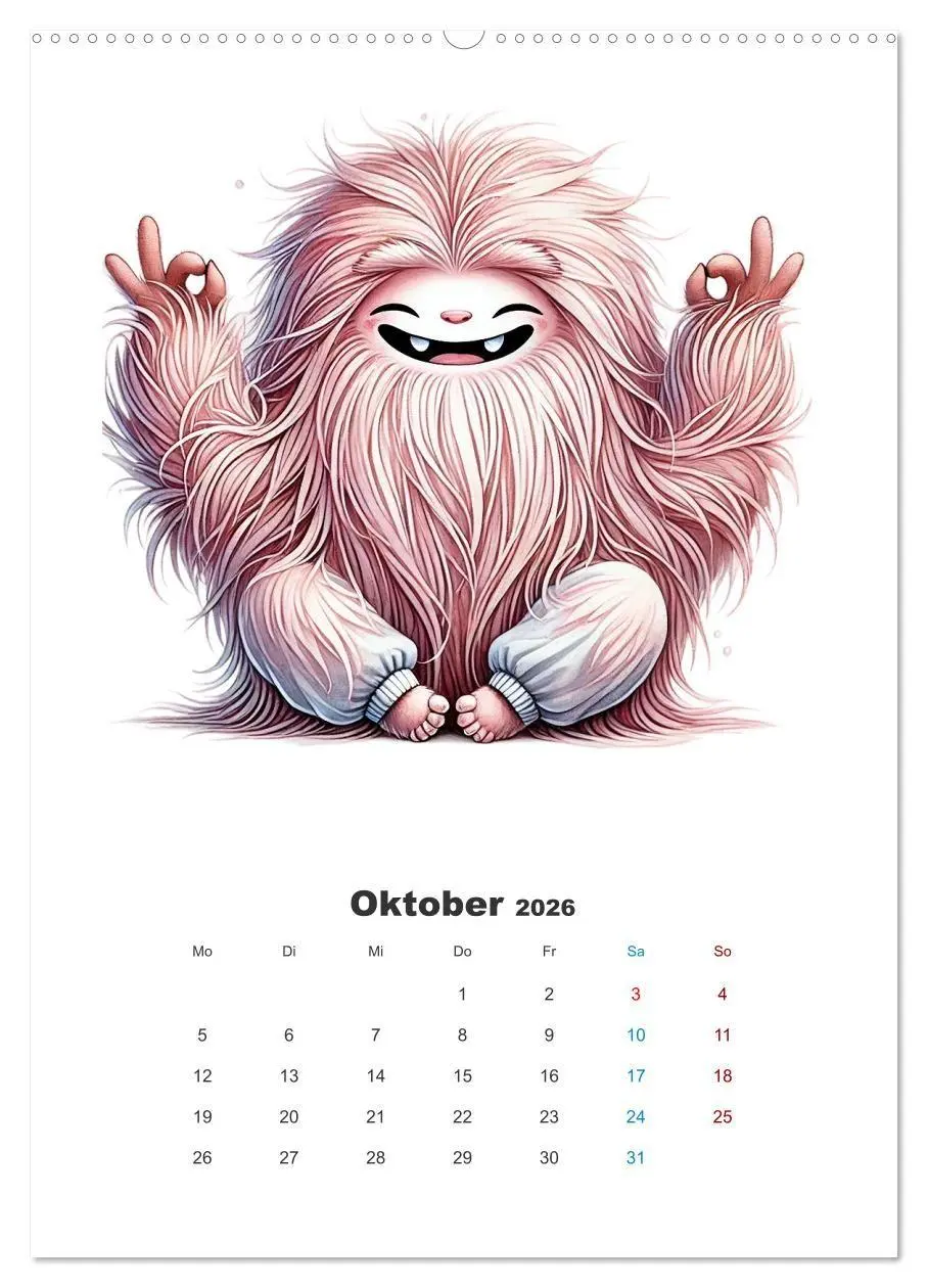Bild: 9783516660487 | Kuschelmonsterzeit (Wandkalender 2026 DIN A2 hoch), CALVENDO...
