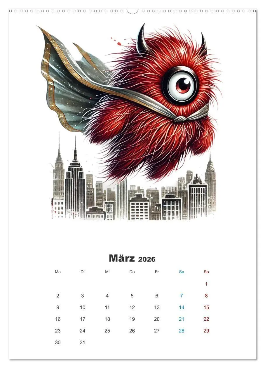 Bild: 9783516660487 | Kuschelmonsterzeit (Wandkalender 2026 DIN A2 hoch), CALVENDO...