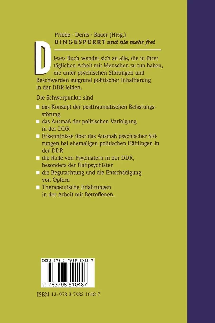 Rückseite: 9783798510487 | Eingesperrt und nie mehr frei | Stefan Priebe (u. a.) | Taschenbuch