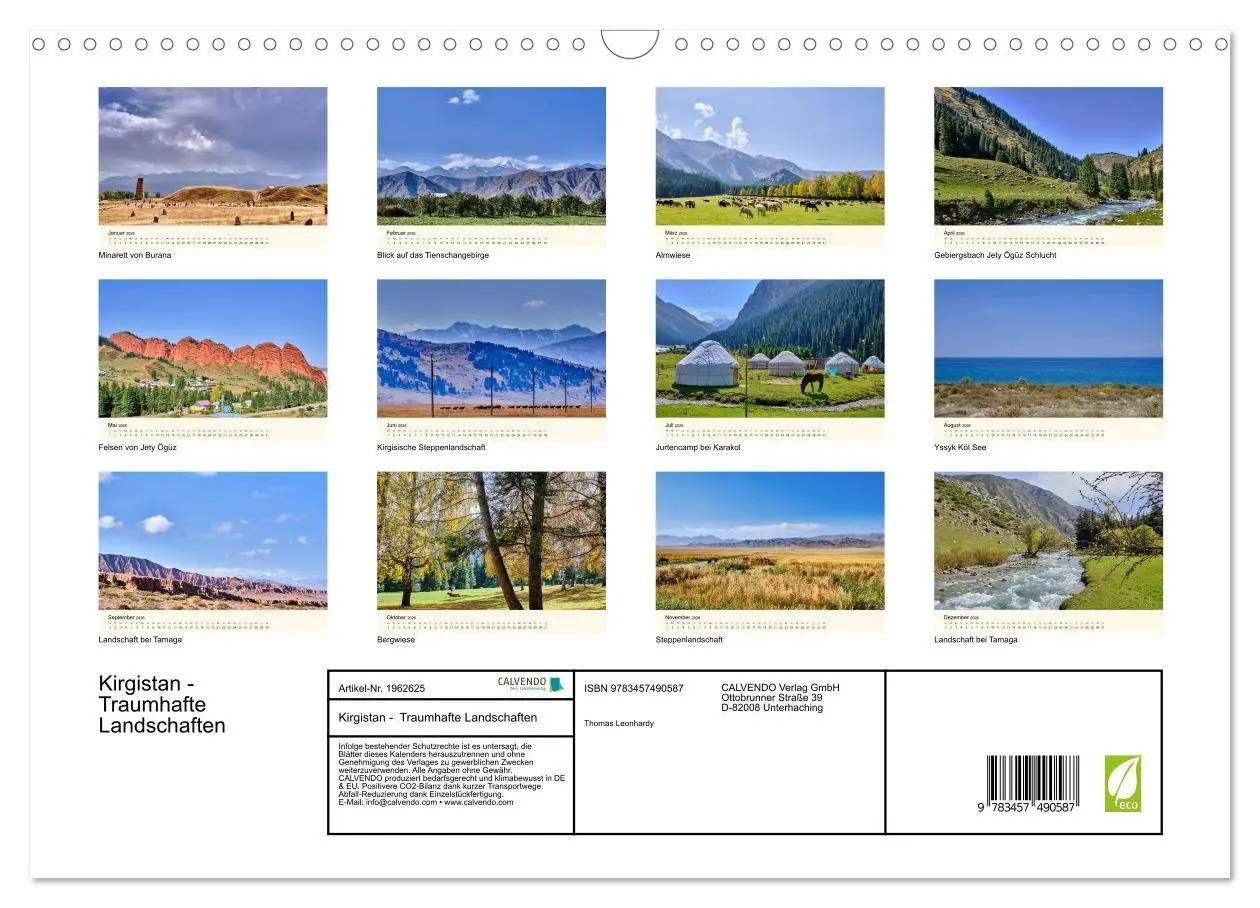 Bild: 9783457490587 | Kirgistan - Traumhafte Landschaften (Wandkalender 2026 DIN A3...