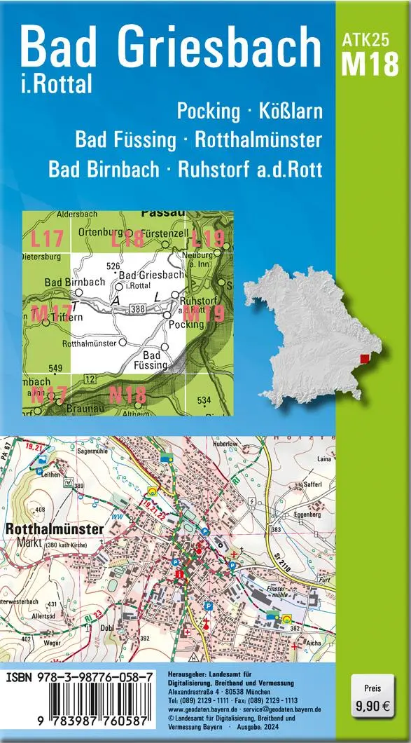 Rückseite: 9783987760587 | ATK25-M18 Bad Griesbach i.Rottal (Amtliche Topographische Karte...
