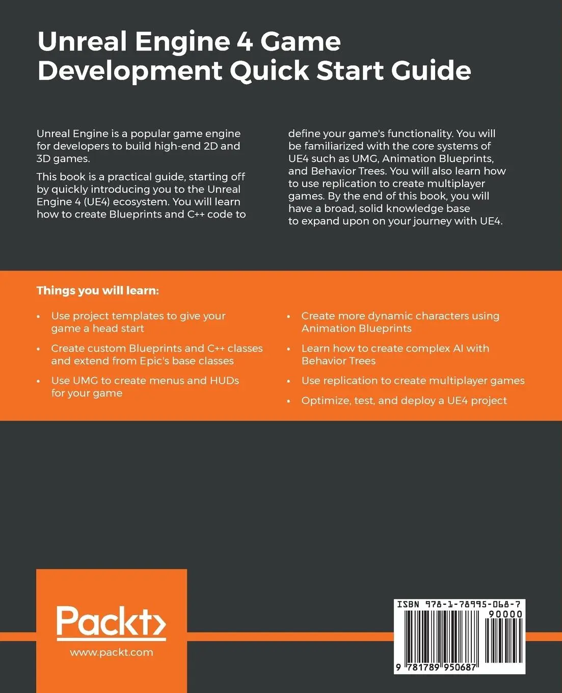 Rückseite: 9781789950687 | Unreal Engine 4 Game Development Quick Start Guide | Rachel Cordone