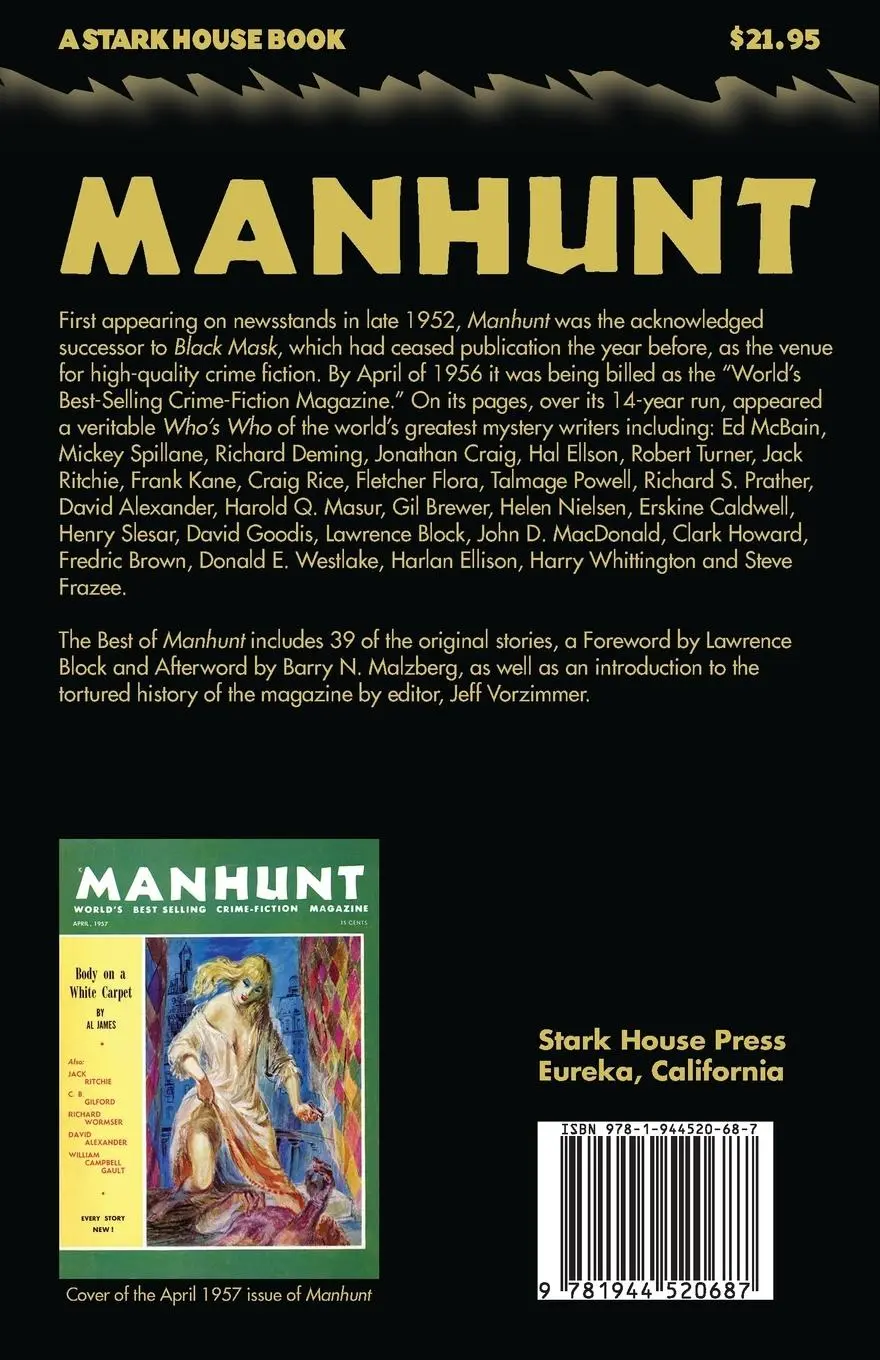 Rückseite: 9781944520687 | The Best of Manhunt | Jeff Vorzimmer | Taschenbuch | Englisch | 2019