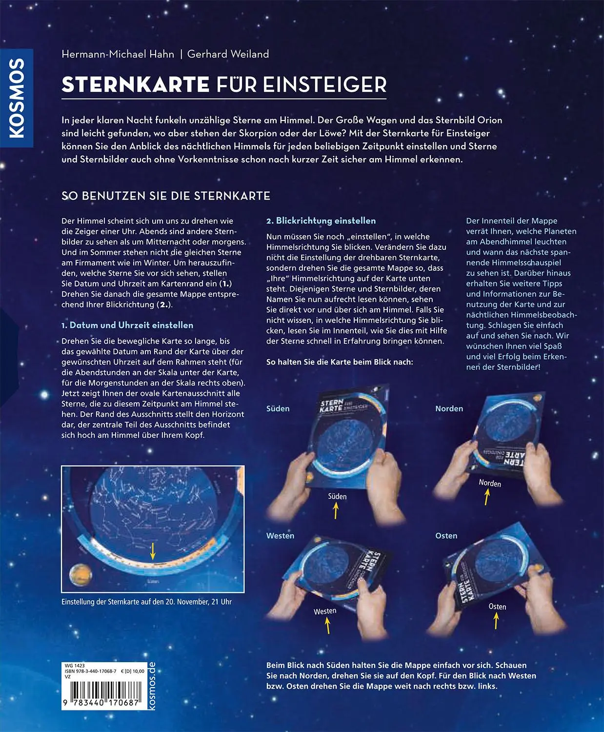 Rückseite: 9783440170687 | Sternkarte für Einsteiger | Die Sternbilder sicher erkennen | 4 S.