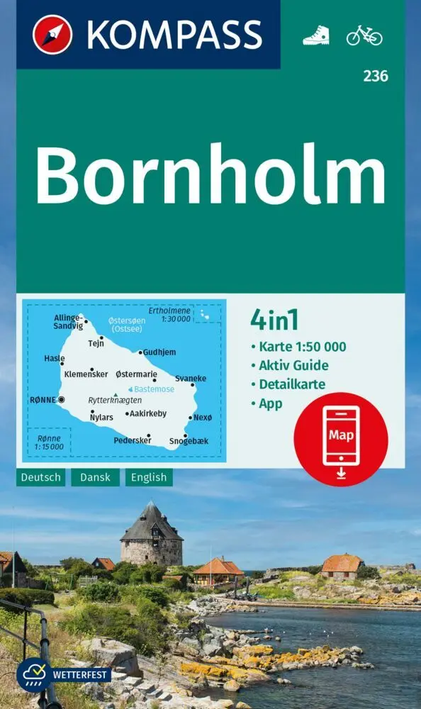 Cover: 9783991540687 | KOMPASS Wanderkarte 236 Bornholm 1:50.000 | (Land-)Karte | Deutsch