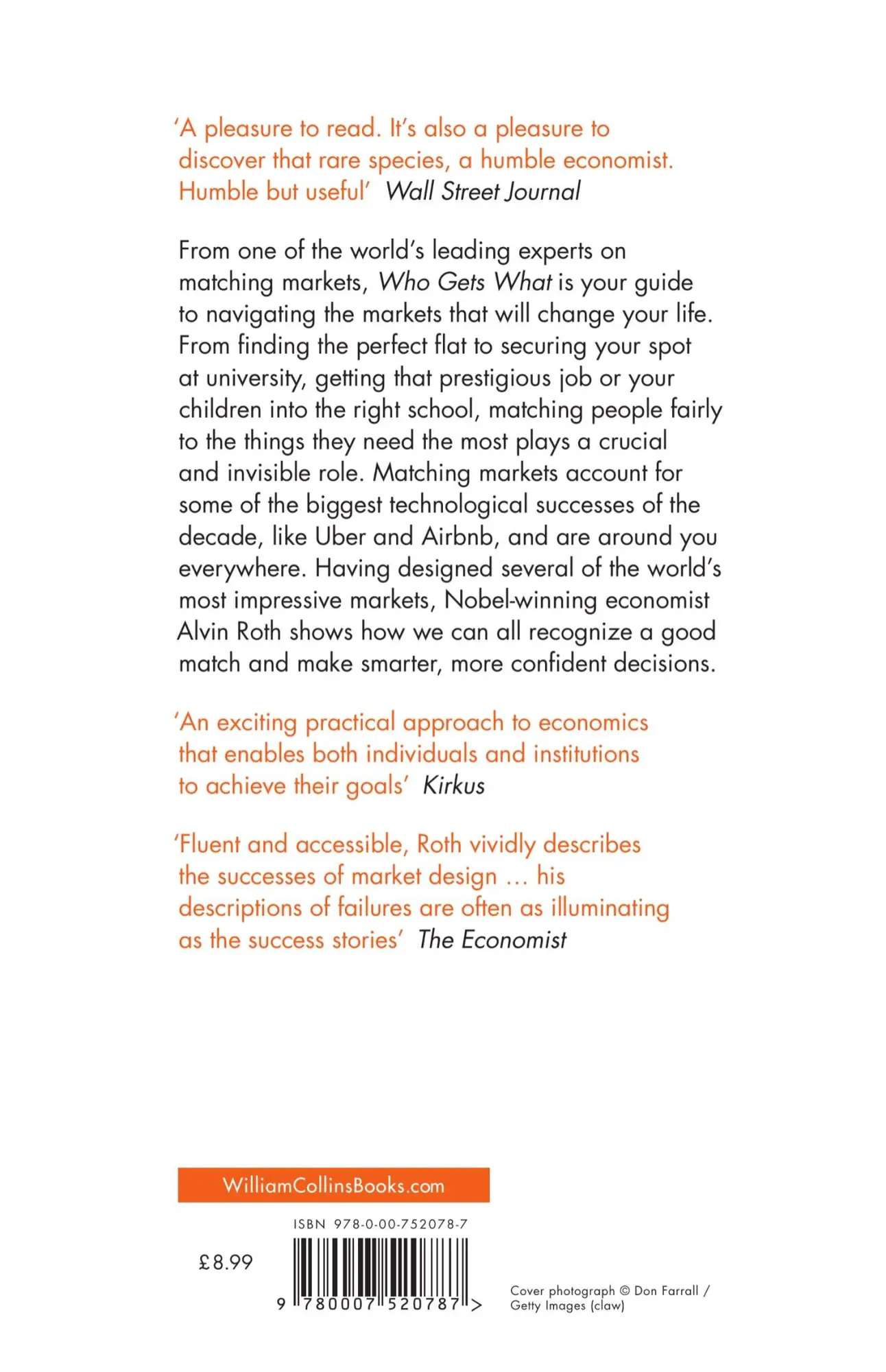 Rückseite: 9780007520787 | Who Gets What - And Why | Alvin Roth | Taschenbuch | 260 S. | Englisch