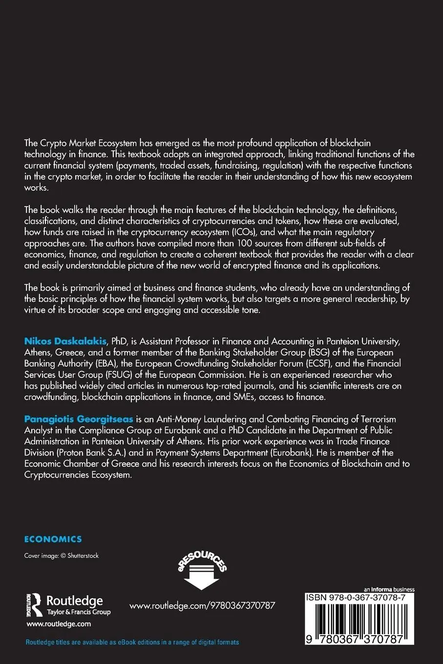 Rückseite: 9780367370787 | An Introduction to Cryptocurrencies | The Crypto Market Ecosystem