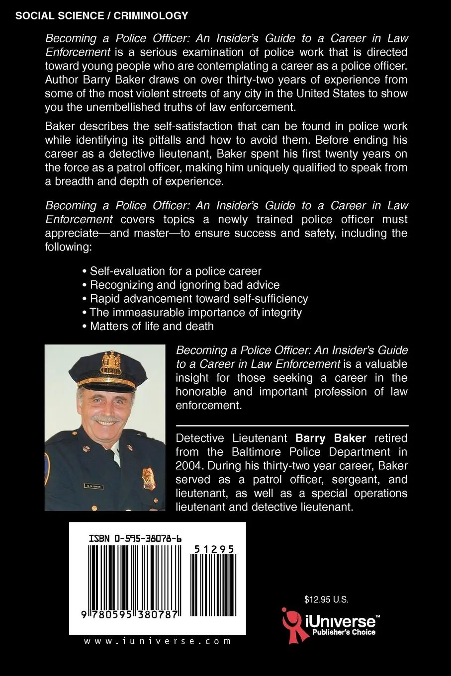 Rückseite: 9780595380787 | Becoming a Police Officer | Barry M. Baker | Taschenbuch | Englisch