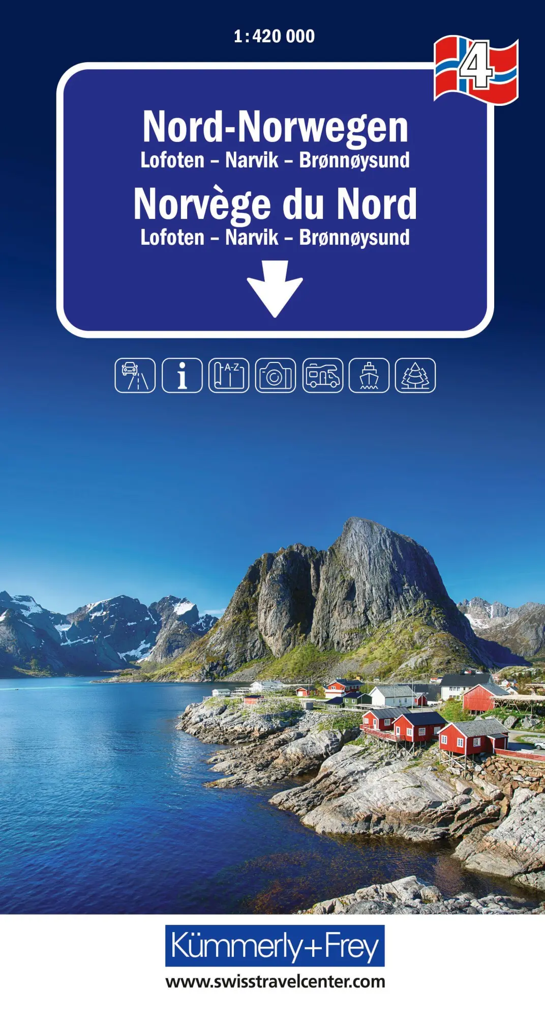 Cover: 9783259300787 | Kümmerly+Frey Regional-Strassenkarte 4 Nord-Norwegen 1:420.000 | 2026