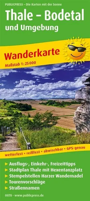 Cover: 9783747300787 | Thale - Bodetal und Umgebung 1:25 000 | (Land-)Karte | Wanderkarte/WK