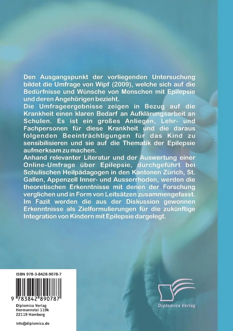 Rückseite: 9783842890787 | Schulische Integration von Kindern mit Epilepsie: Chancen und...