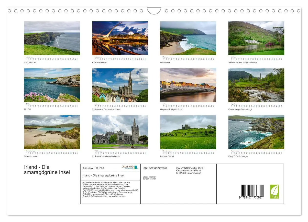 Bild: 9783457770887 | Irland - Die smaragdgrüne Insel (Wandkalender 2026 DIN A3 quer),...