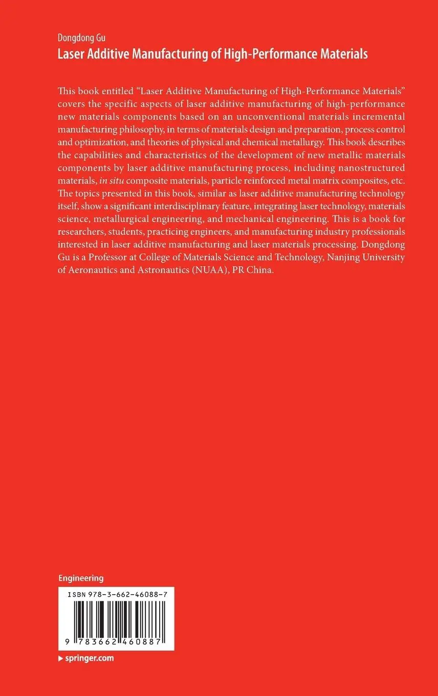 Rückseite: 9783662460887 | Laser Additive Manufacturing of High-Performance Materials | Gu | Buch