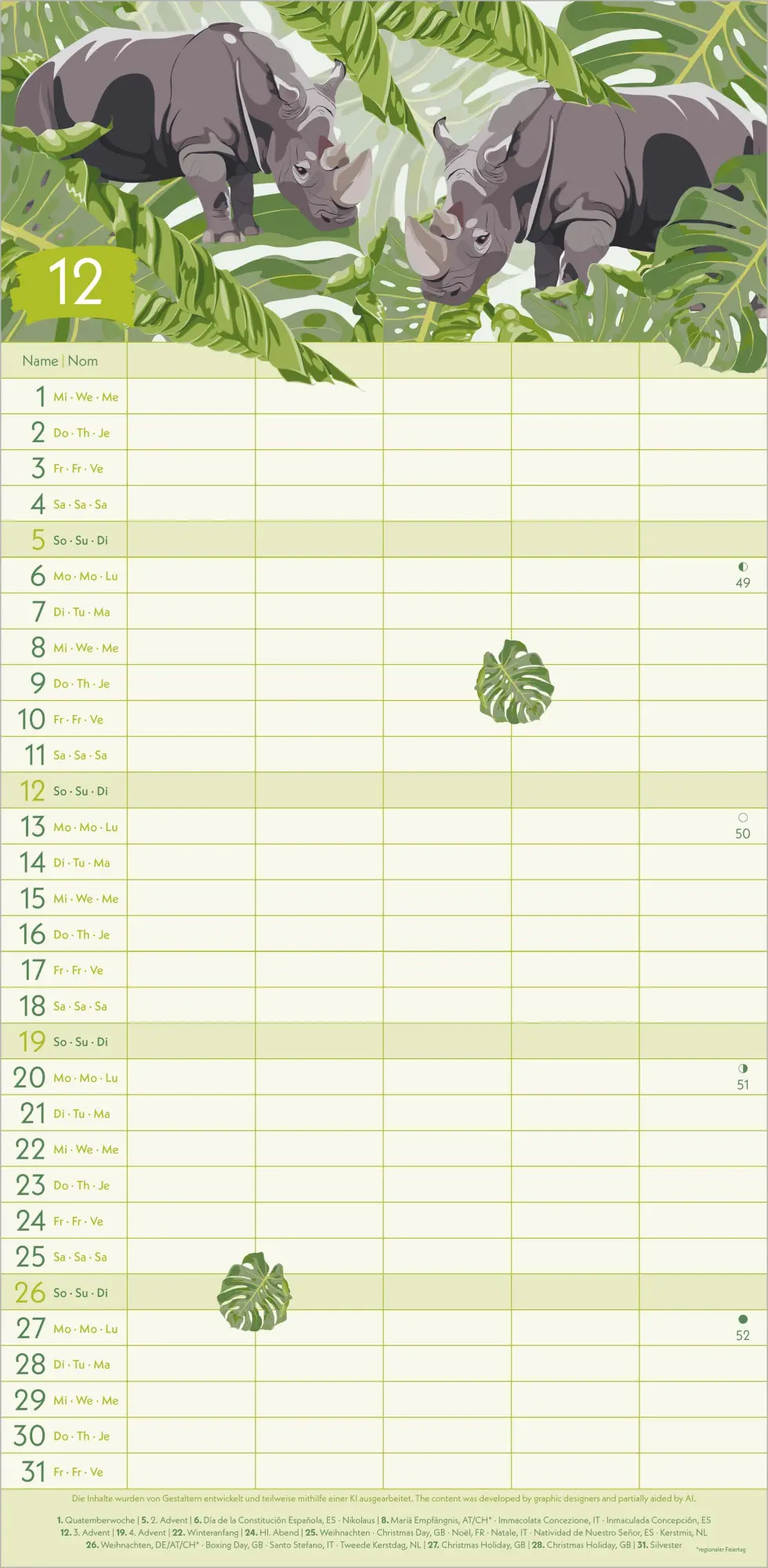 Bild: 4069095010987 | Jungle 2027 | Neumann Verlage GmbH &amp; Co KG | Kalender | 14 S. | 2027