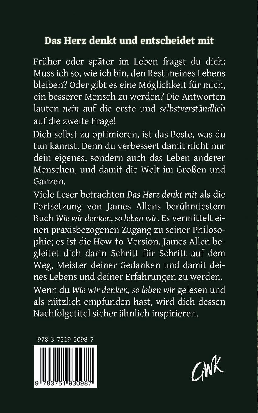 Rückseite: 9783751930987 | Das Herz denkt mit | James Allen (u. a.) | Taschenbuch | 66 S. | 2020