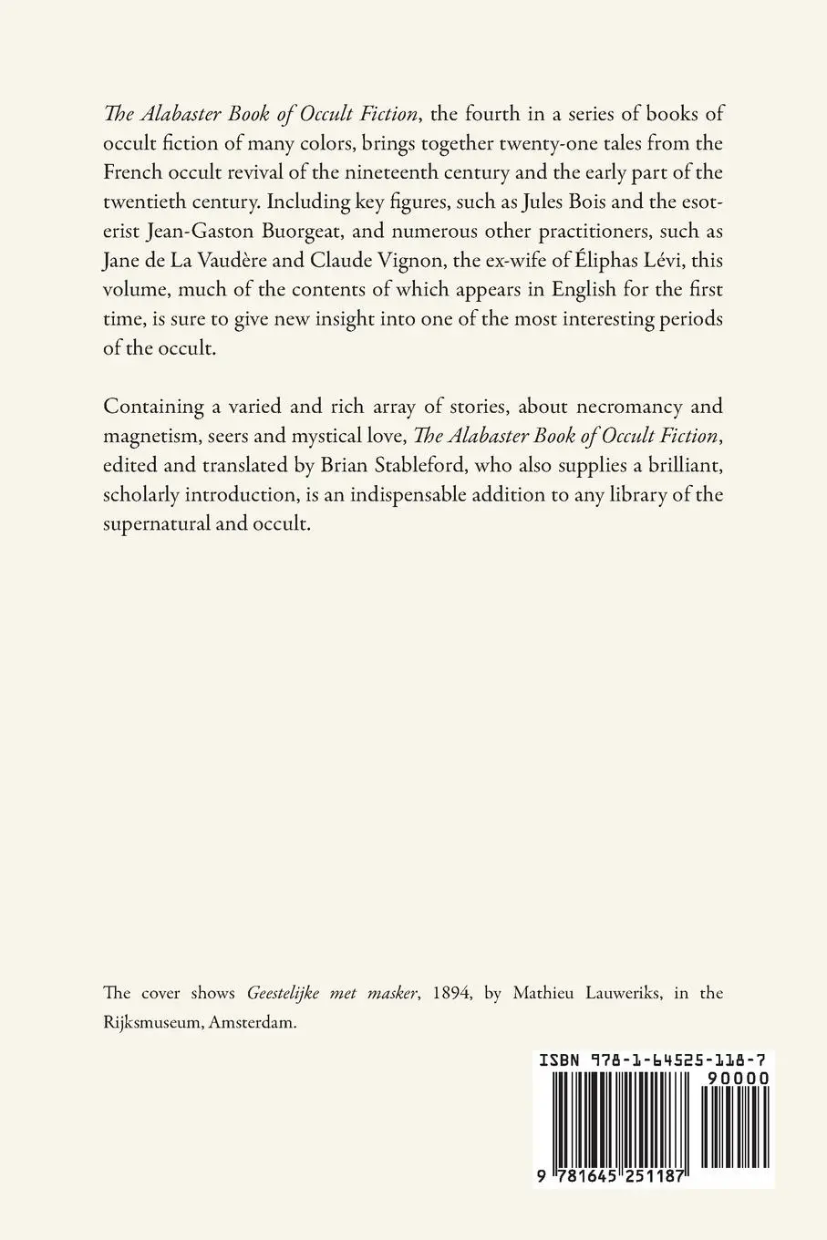 Rückseite: 9781645251187 | The Alabaster Book of Occult Fiction | Jules Bois (u. a.) | Buch