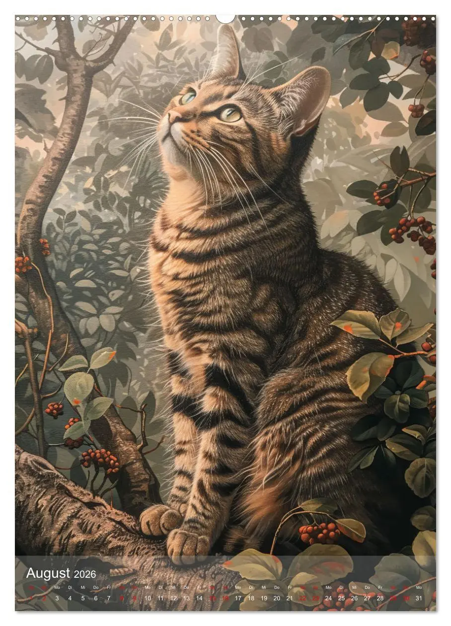 Bild: 9783516281187 | Katzen Kunstillustrationen (hochwertiger Premium Wandkalender 2026...