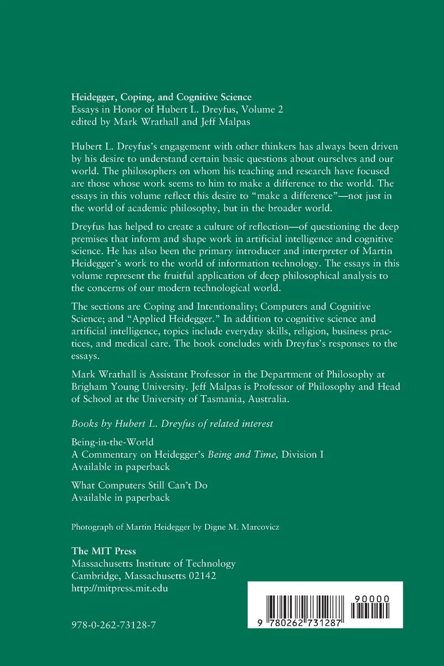 Rückseite: 9780262731287 | Heidegger, Coping, and Cognitive Science, Volume 2 | Wrathall (u. a.)