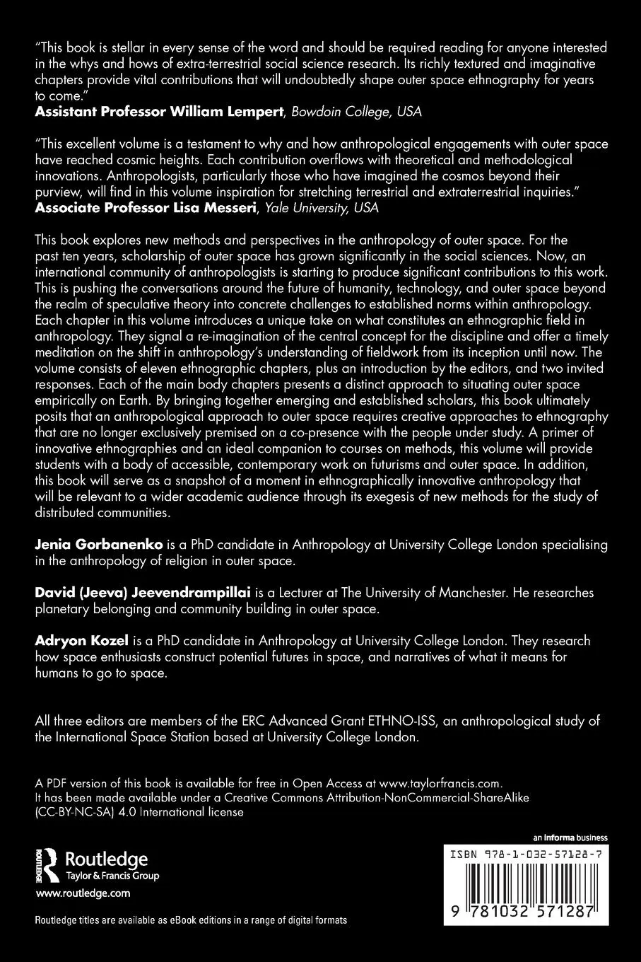 Rückseite: 9781032571287 | Exploring Ethnography of Outer Space | Methods and Perspectives | Buch