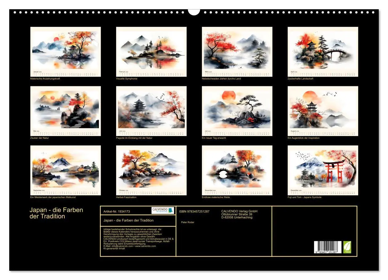 Bild: 9783457251287 | Japan - die Farben der Tradition (Wandkalender 2026 DIN A2 quer),...
