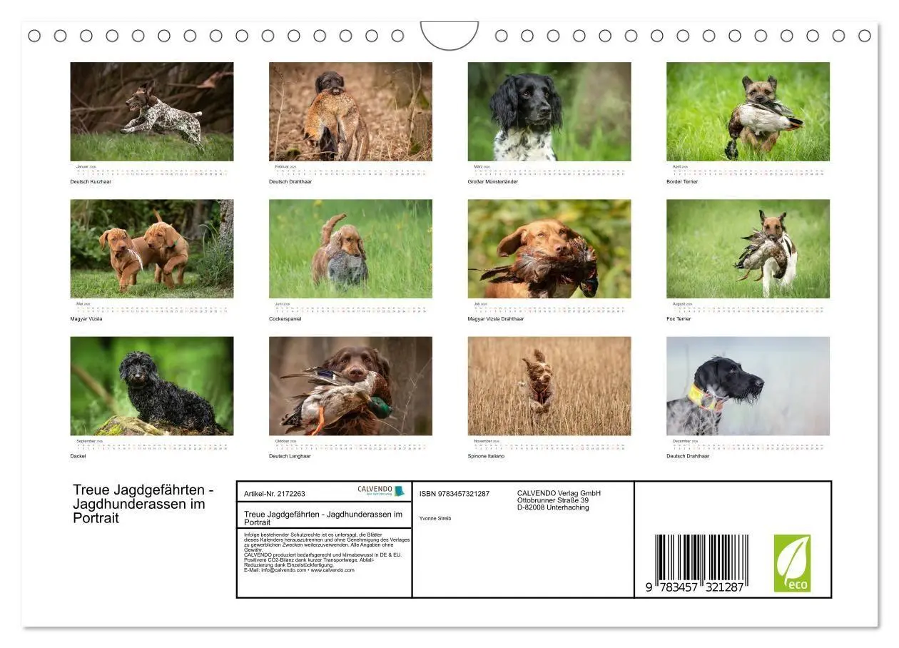 Bild: 9783457321287 | Treue Jagdgefährten - Jagdhunderassen im Portrait (Wandkalender...