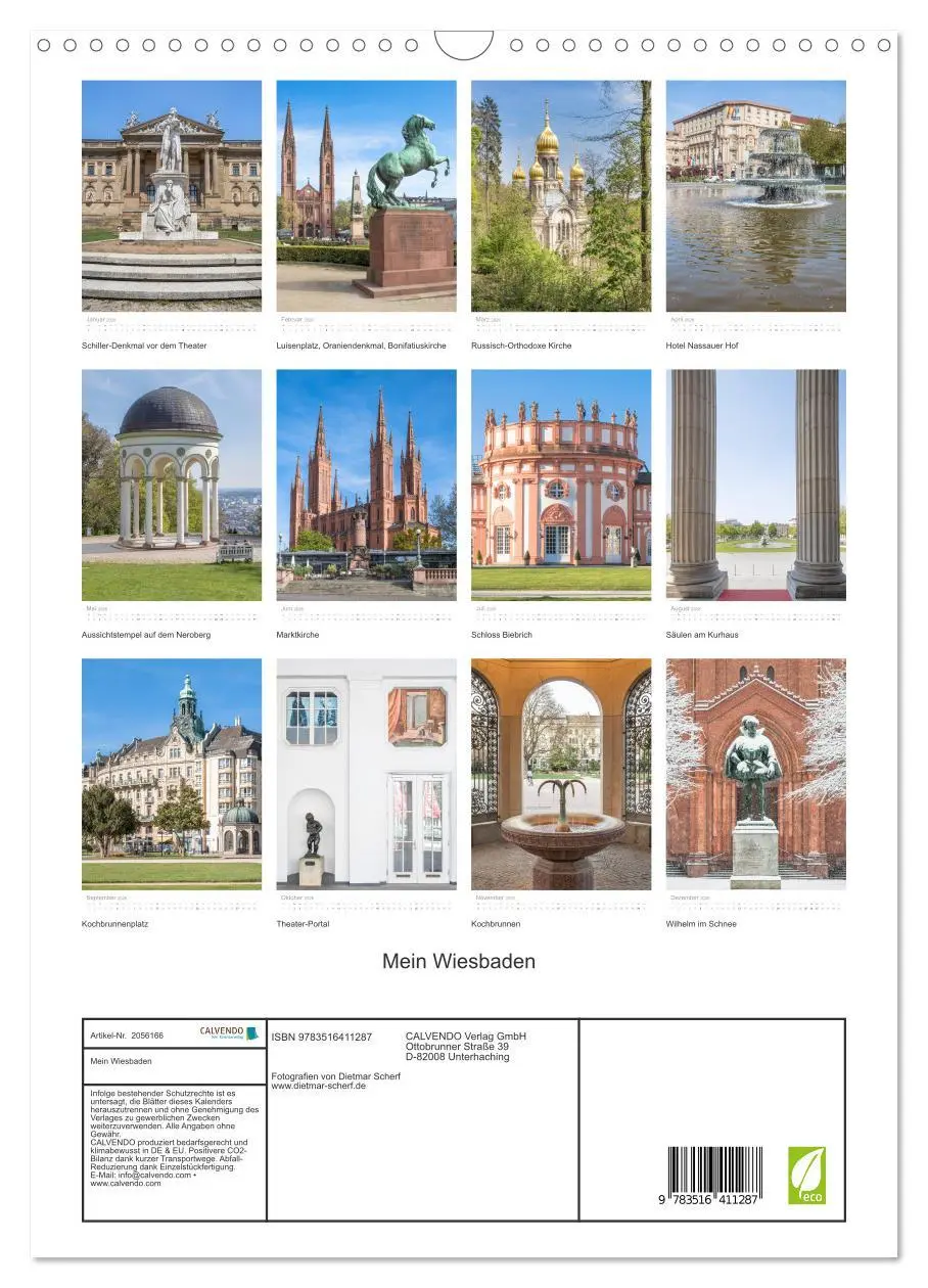 Bild: 9783516411287 | Mein Wiesbaden (Wandkalender 2026 DIN A3 hoch), CALVENDO...