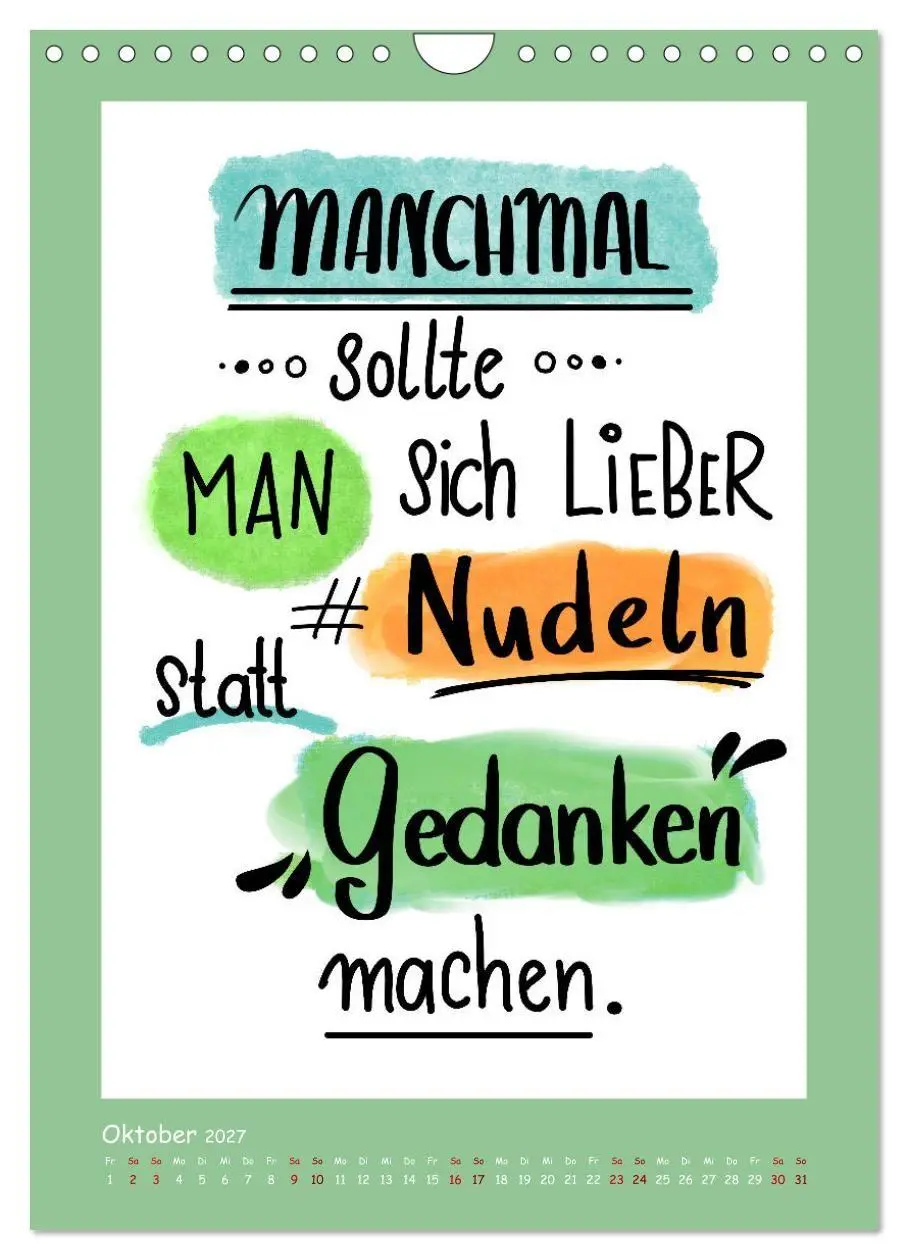 Bild: 9783569121287 | Nachgedacht-Sprüche und Zitate (Wandkalender 2027 DIN A4 hoch),...