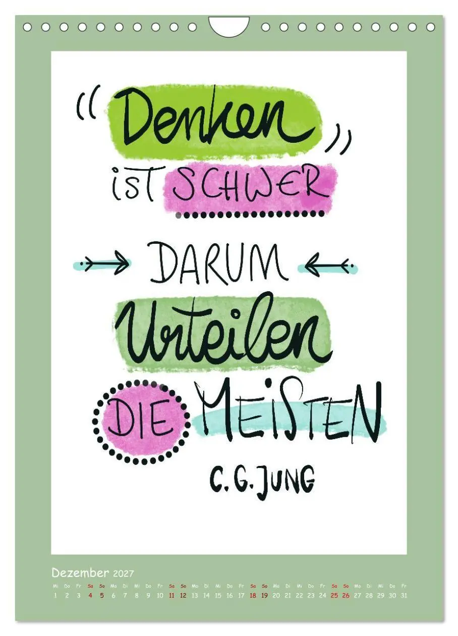 Bild: 9783569121287 | Nachgedacht-Sprüche und Zitate (Wandkalender 2027 DIN A4 hoch),...