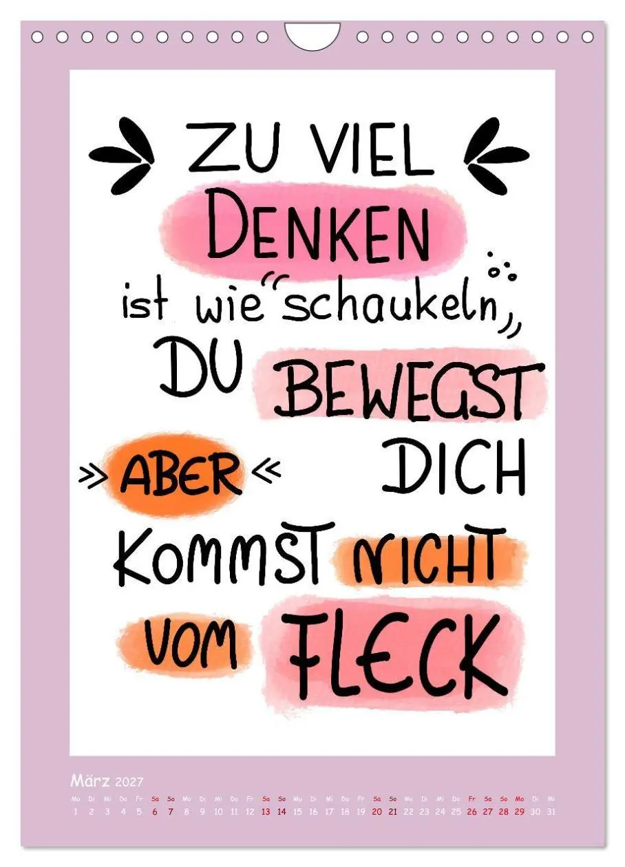 Bild: 9783569121287 | Nachgedacht-Sprüche und Zitate (Wandkalender 2027 DIN A4 hoch),...