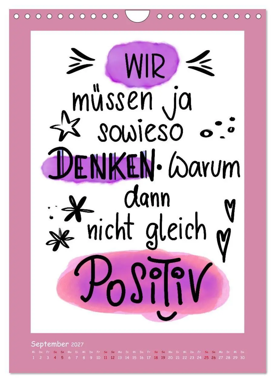 Bild: 9783569121287 | Nachgedacht-Sprüche und Zitate (Wandkalender 2027 DIN A4 hoch),...