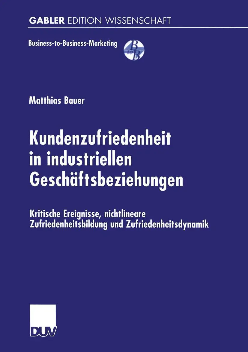 Cover: 9783824471287 | Kundenzufriedenheit in industriellen Geschäftsbeziehungen | Bauer | xx
