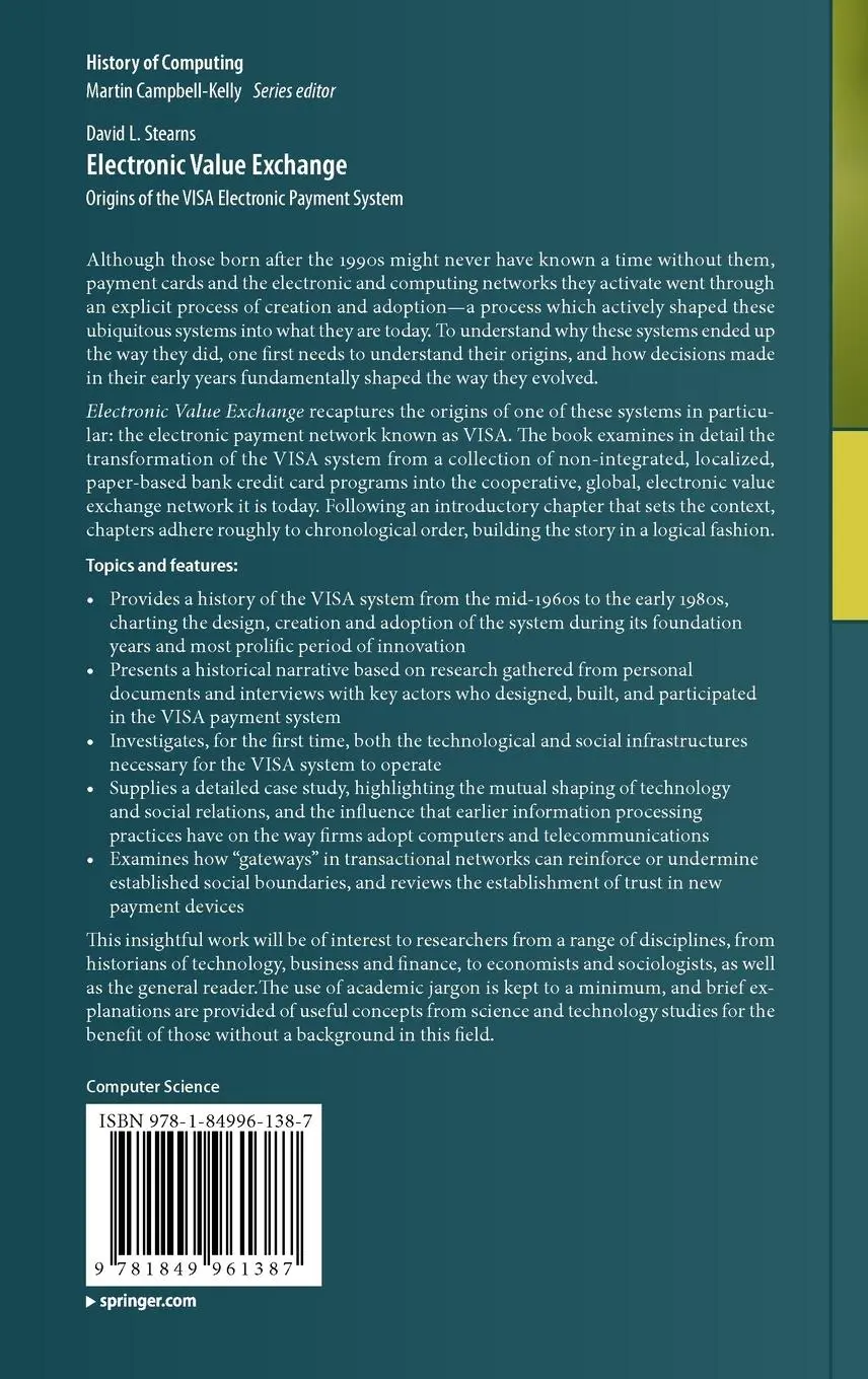 Rückseite: 9781849961387 | Electronic Value Exchange | David Lawrence Stearns | Buch | xxviii