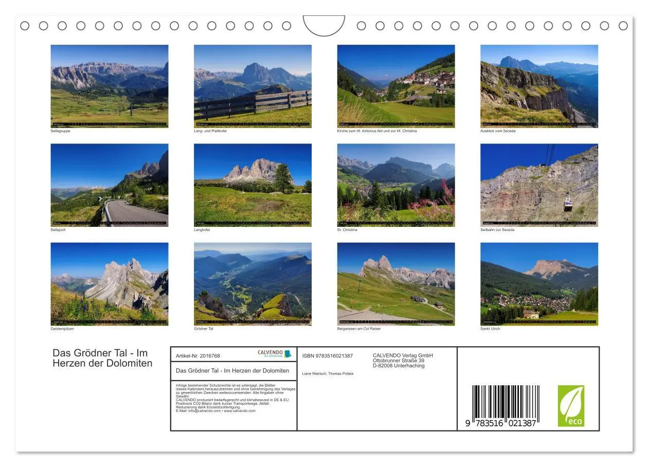 Bild: 9783516021387 | Das Grödner Tal - Im Herzen der Dolomiten (Wandkalender 2026 DIN A4...