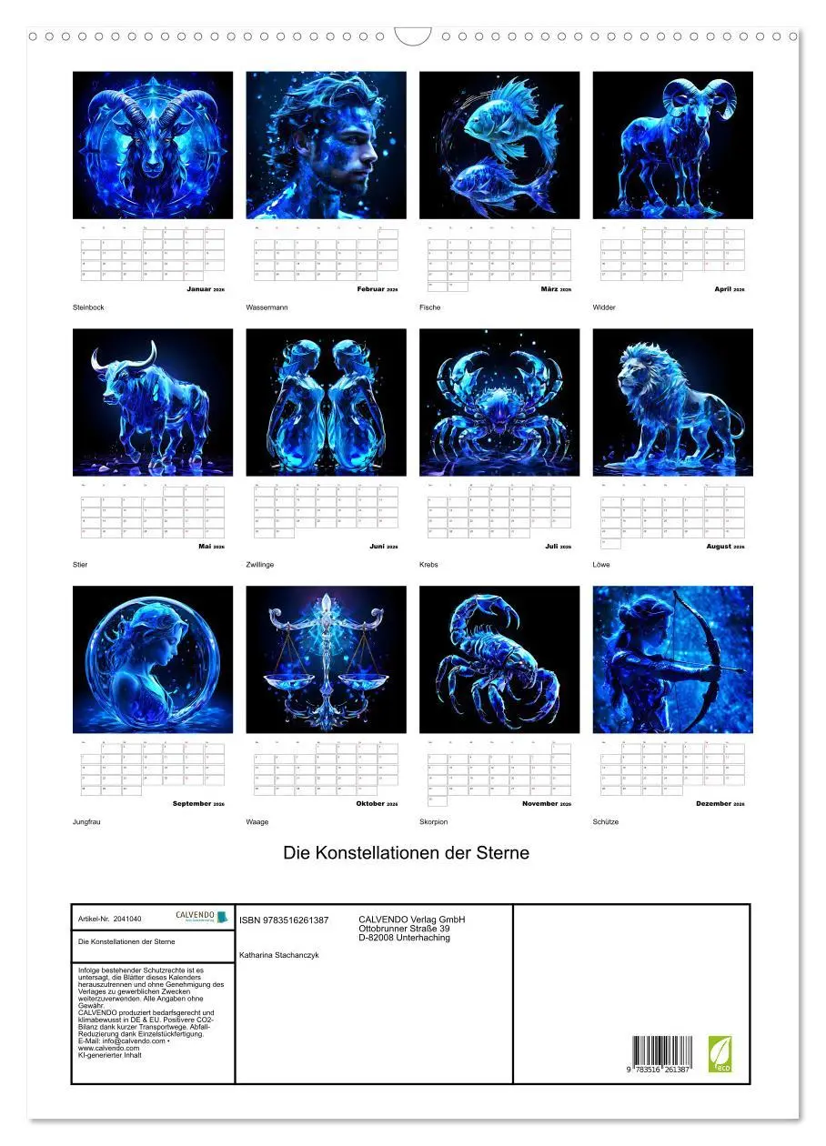 Bild: 9783516261387 | Die Konstellationen der Sterne (Wandkalender 2026 DIN A2 hoch),...