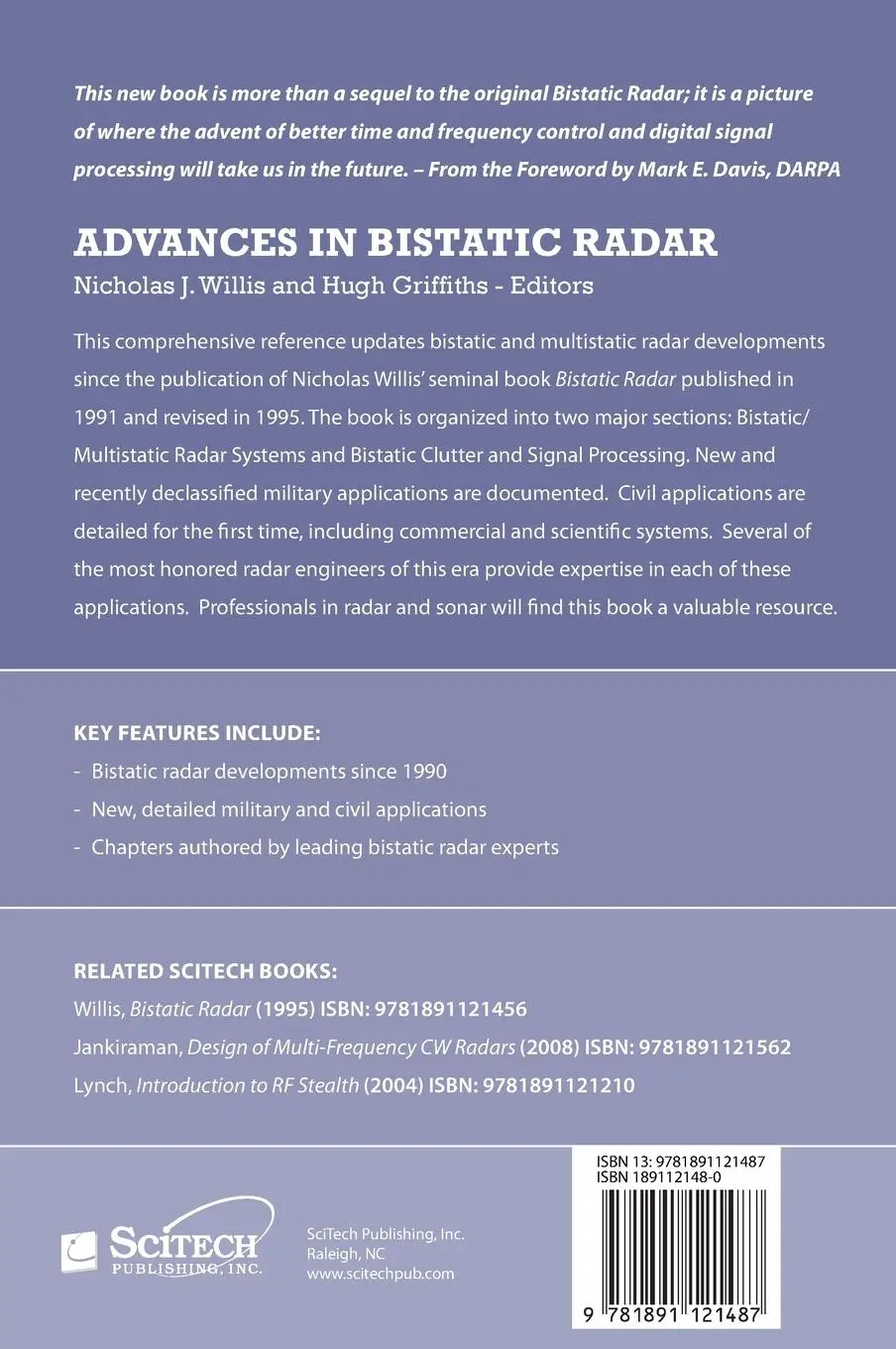 Rückseite: 9781891121487 | Advances in Bistatic Radar | Hugh D. Griffiths (u. a.) | Buch | 2007