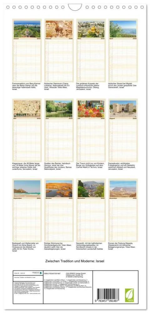 Bild: 9783457091487 | Familienplaner 2025 - Zwischen Tradition und Moderne: Israel mit 5...