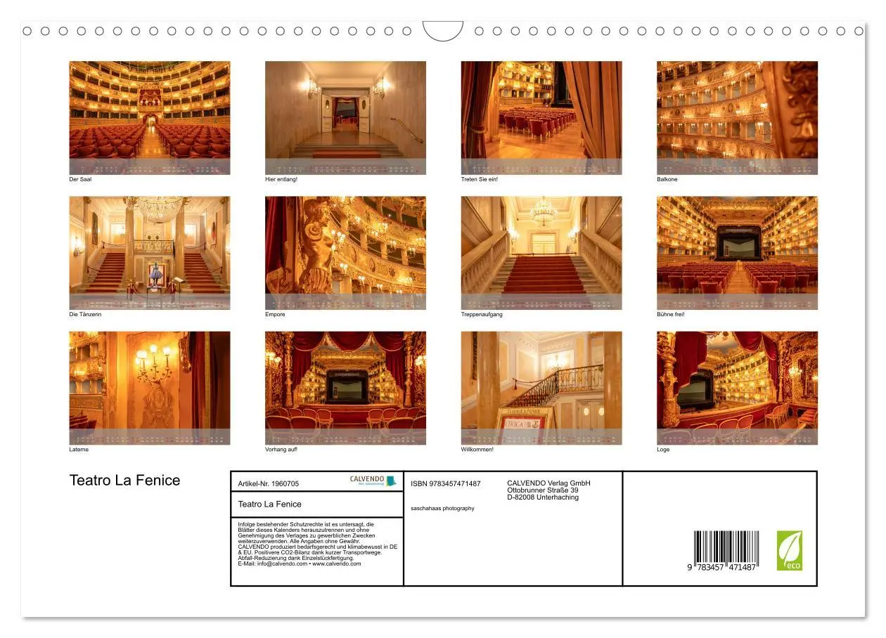 Bild: 9783457471487 | Teatro La Fenice (Wandkalender 2026 DIN A3 quer), CALVENDO...