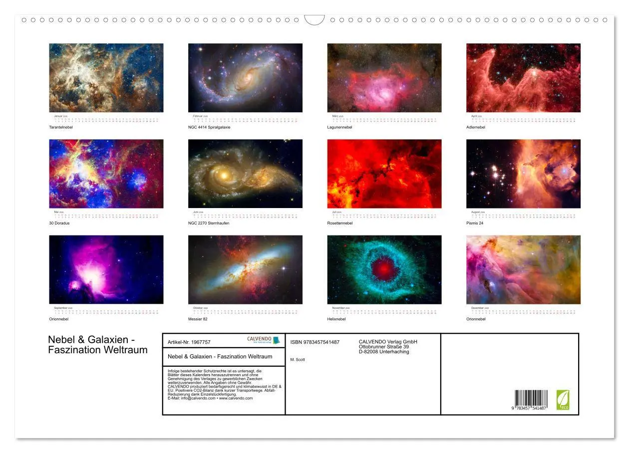 Bild: 9783457541487 | Nebel &amp; Galaxien - Faszination Weltraum (Wandkalender 2026 DIN A2...