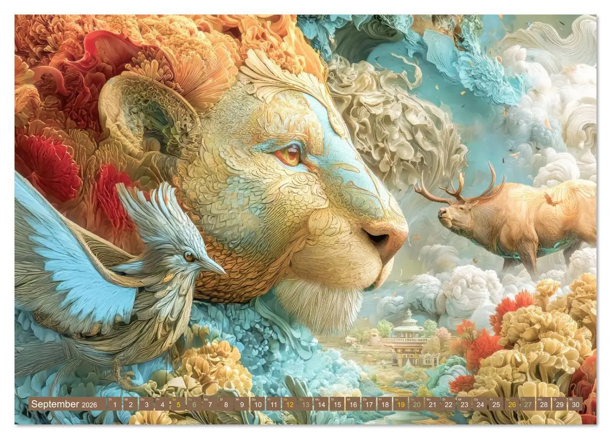 Bild: 9783516631487 | Tiere - Im surrealen Garten der Träume (Tischkalender 2026 DIN A5...