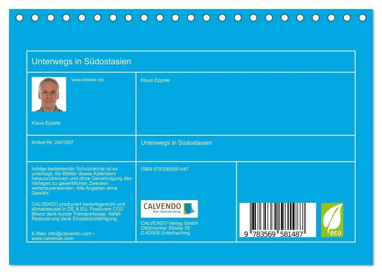 Bild: 9783569581487 | Unterwegs in Südostasien (Tischkalender 2027 DIN A5 quer), CALVENDO...