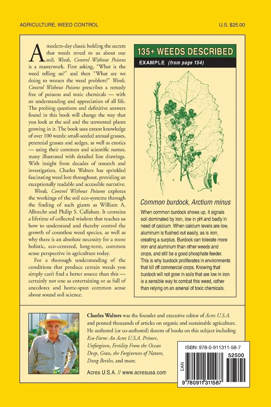 Rückseite: 9780911311587 | Weeds, Control Without Poisons | Charles Walters | Taschenbuch | 1991