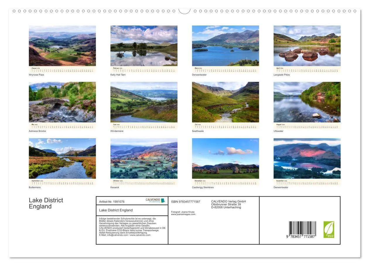 Bild: 9783457771587 | Lake District England (hochwertiger Premium Wandkalender 2026 DIN...
