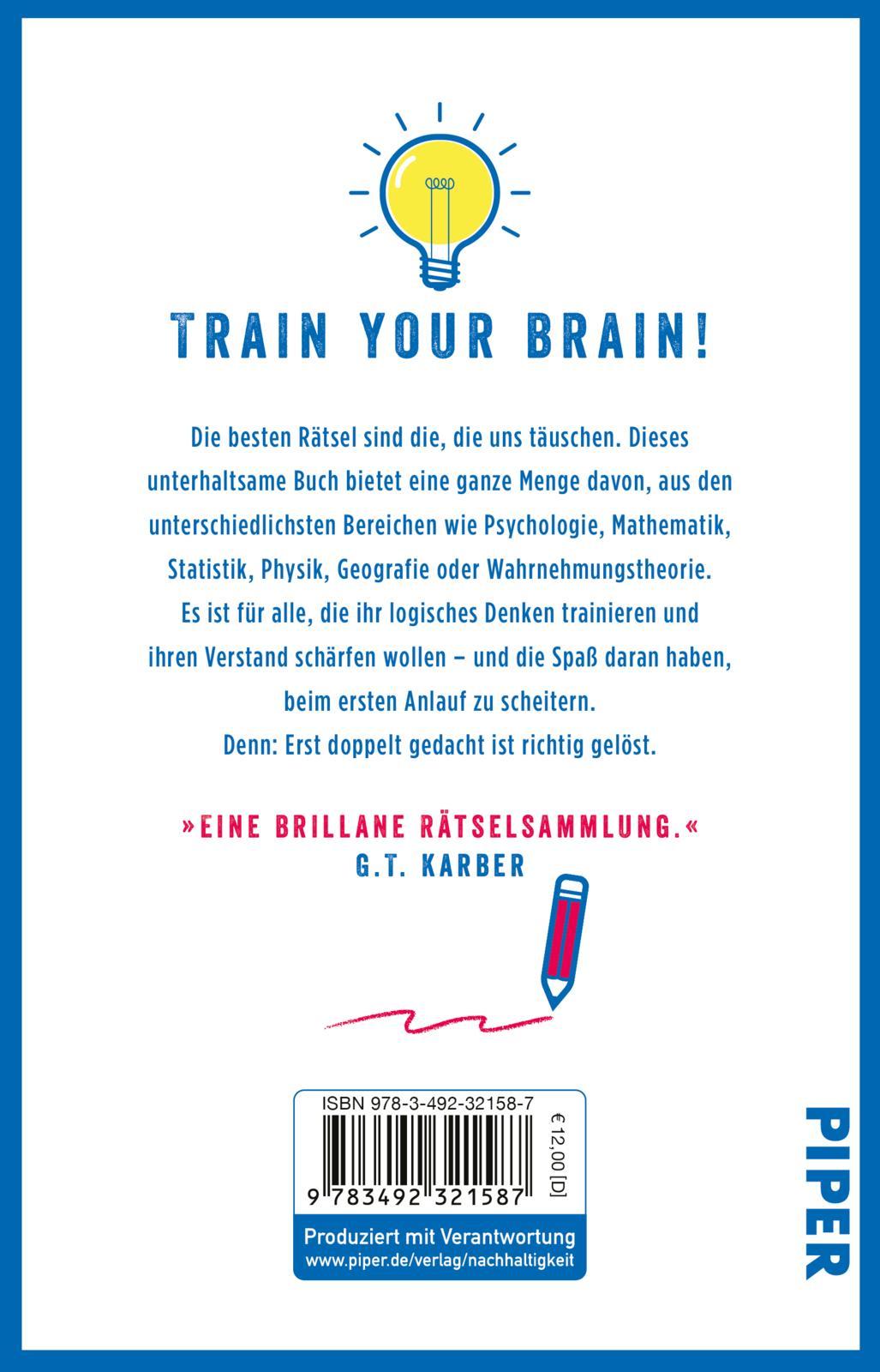Rückseite: 9783492321587 | Think Twice | Alex Bellos | Taschenbuch | 208 S. | Deutsch | 2025