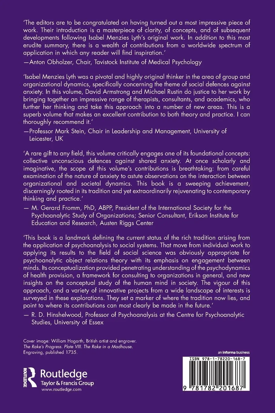 Rückseite: 9781782201687 | Social Defences Against Anxiety | Explorations in a Paradigm | Buch