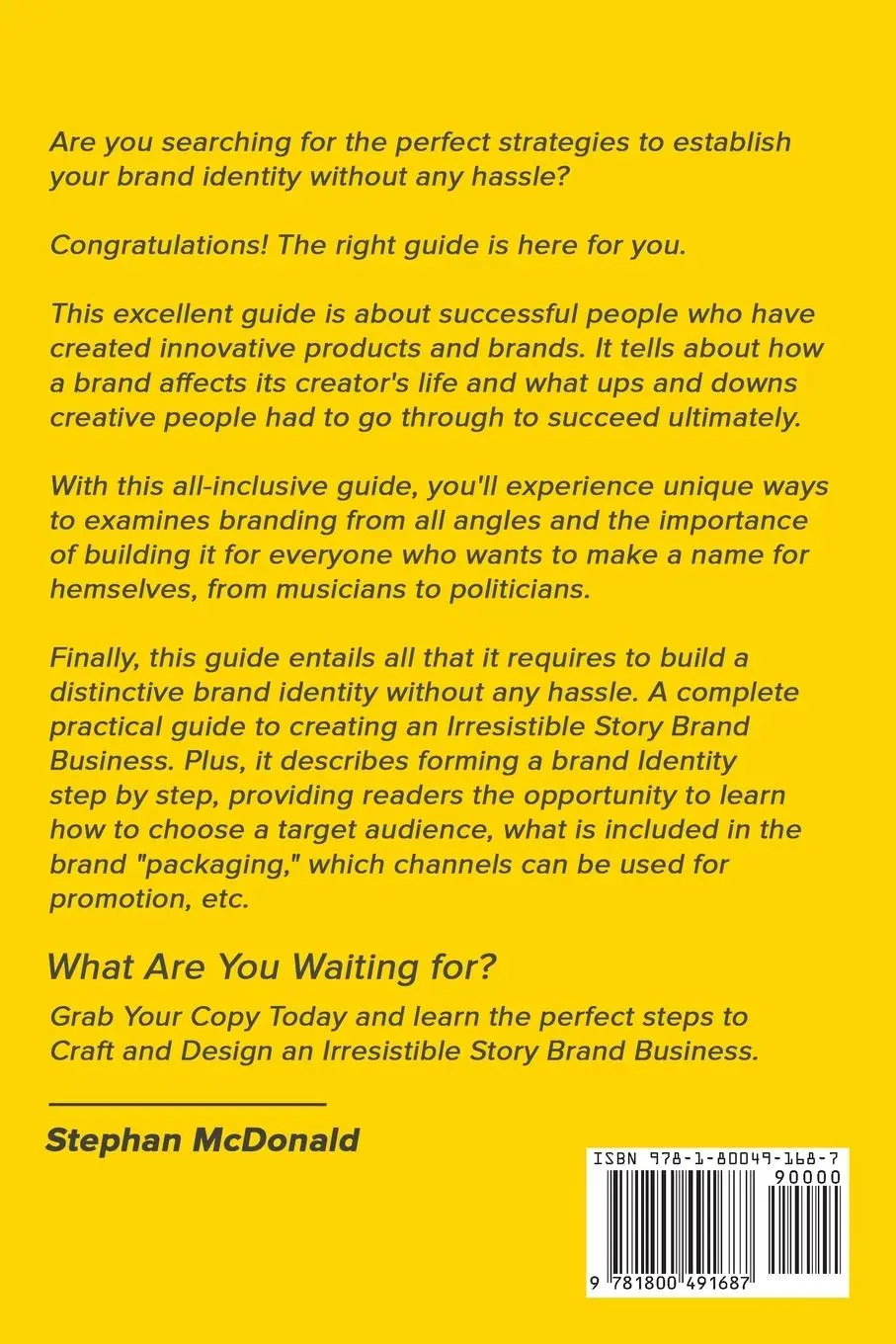 Rückseite: 9781800491687 | Brand identity | Stephan McDonald | Taschenbuch | Englisch | 2020